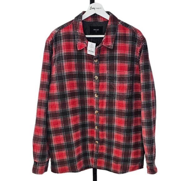 Revolve Rolla's Men At Work Quilted Cord Shirt Size Small NWT Shacket  Plaid - Picture 1 of 8